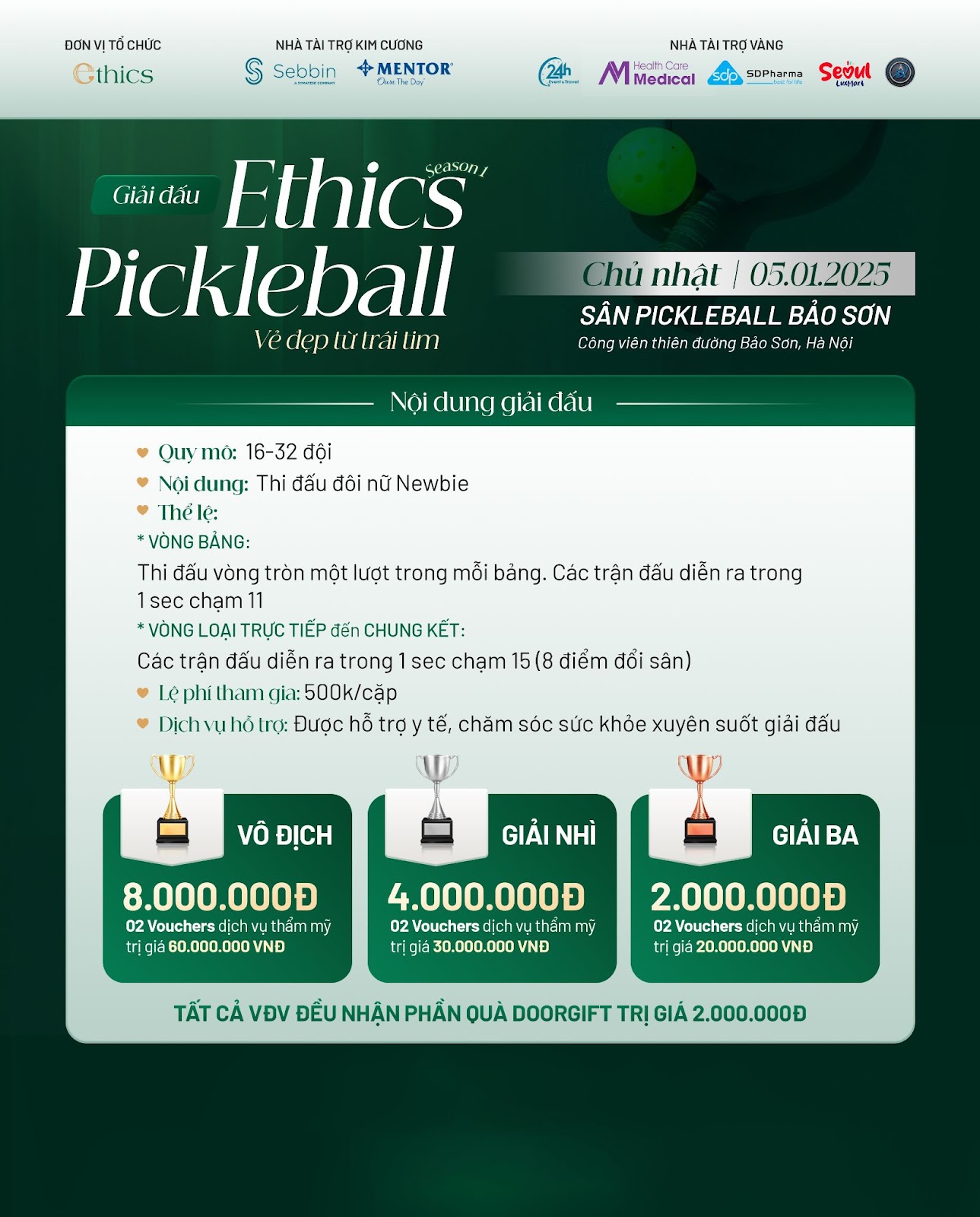 Ethics Pickleball Season 1: Sự kiện mở đầu chuỗi hoạt động kỷ niệm 10 năm thành lập Thẩm mỹ viện Ethics - 1