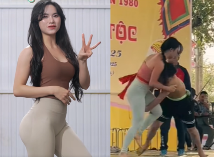 3 hot girl thích vào sới vật nhau với đối thủ nam, khuấy đảo các giải hội làng - 3