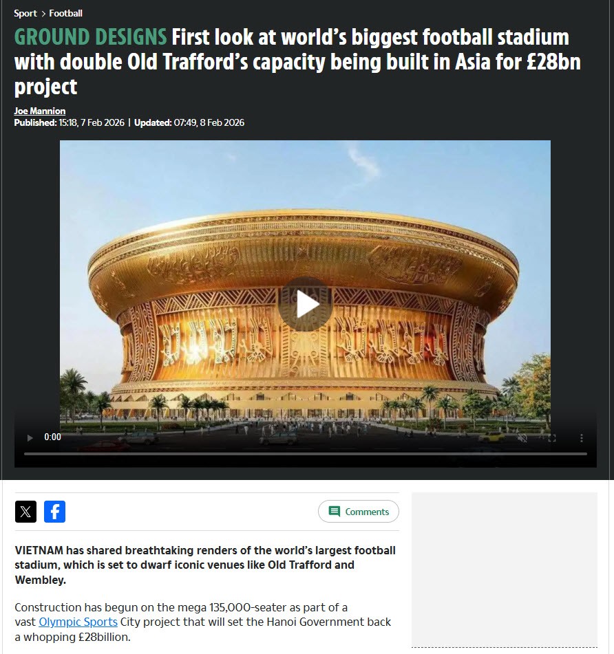 Báo Anh choáng ngợp với sân Trống Đồng 135.000 chỗ ngồi, lập kỷ lục thế giới - 1