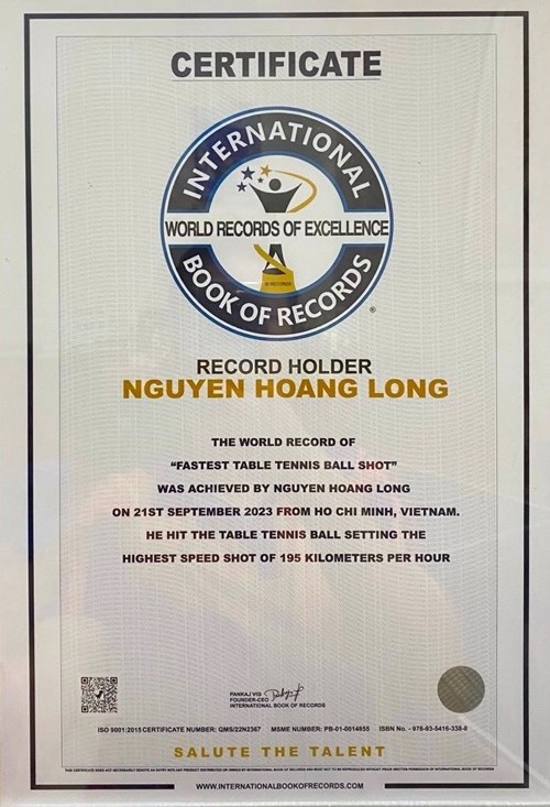 Nguyễn Hoàng Long - cựu VĐV Bóng bàn TP.HCM lập kỷ lục Guinness với cú đánh bóng bàn nhanh nhất - 4
