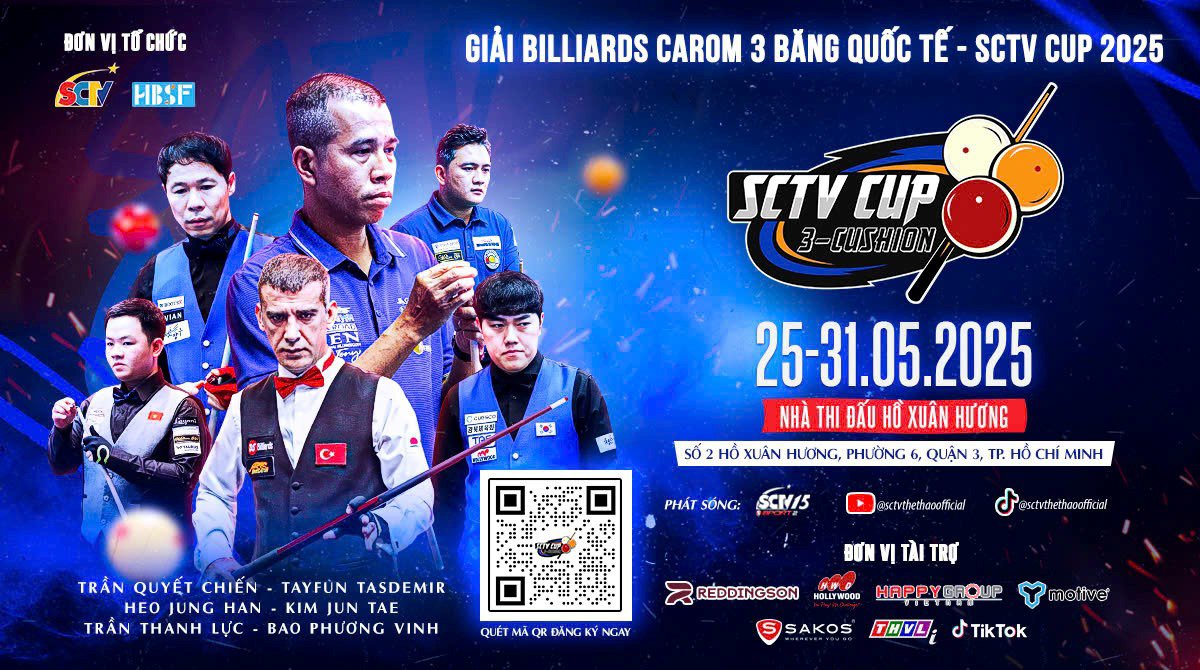SCTV Cup 2025: Đại chiến Billiards Carom 3 băng – 500 triệu đồng cho nhà vô địch, siêu sao toàn cầu hội tụ - 1