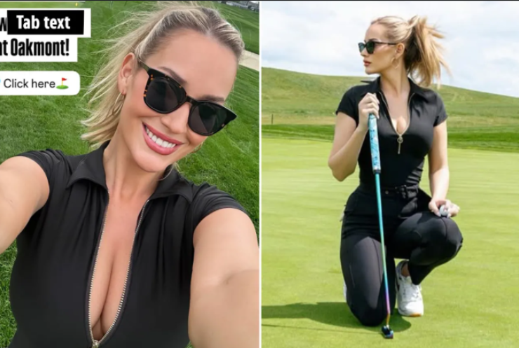 Kiều nữ golf Spiranac khiến khán giả say đắm, chiếc áo xẻ sâu gợi cảm - 1