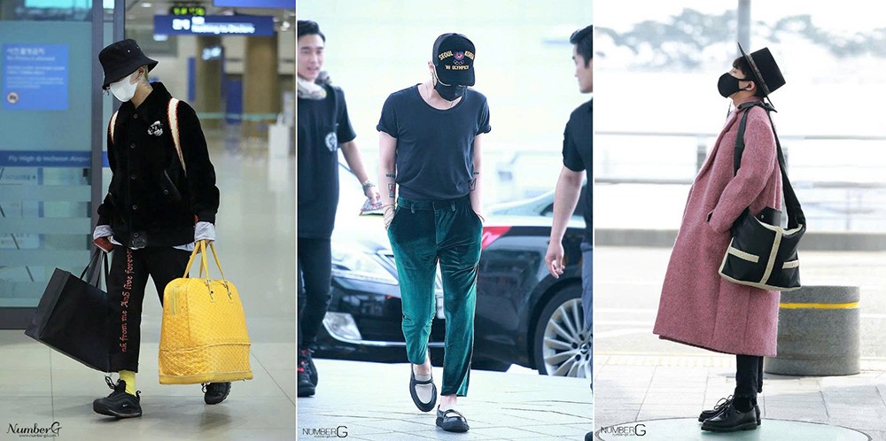 G-DRAGON: Ra sân bay vẫn không quên tạo trend - 3