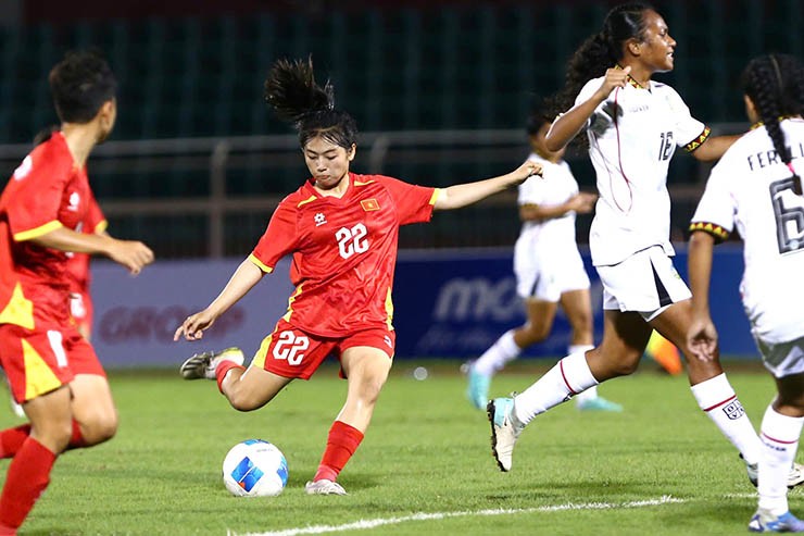 Kết quả bóng đá U19 nữ Việt Nam - U19 nữ Timor Leste: Chiến công tưng bừng, độc chiếm ngôi đầu (giải Đông Nam Á) - 1