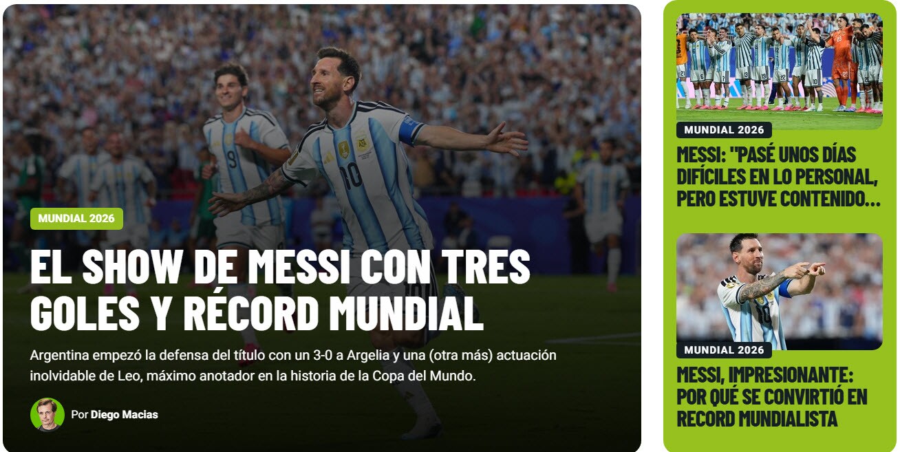 Báo chí Argentina ngất ngây Messi lập hat-trick, tự tin bảo vệ ngai vàng World Cup - 2