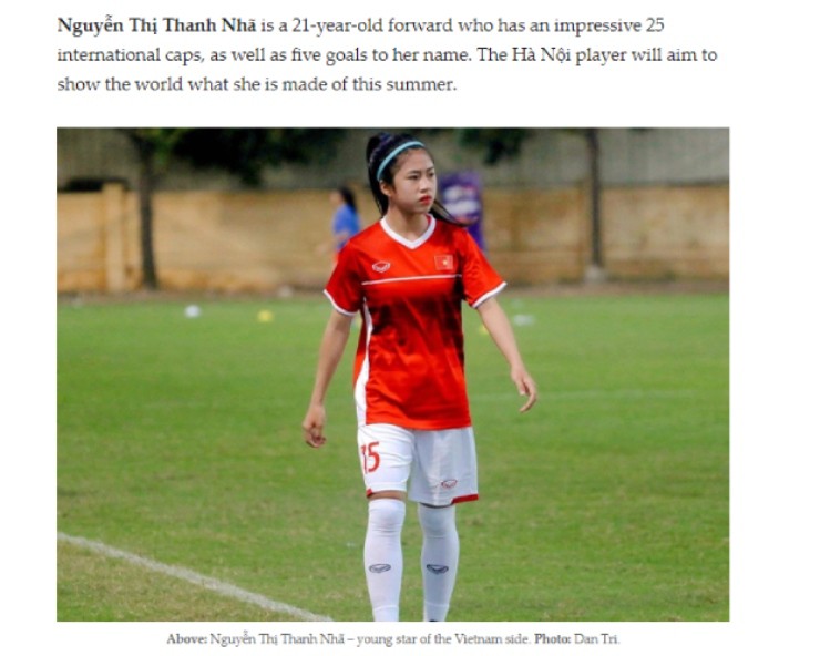 Huỳnh Như, &#34;hot girl&#34; Thanh Nhã được website bóng đá nữ ca ngợi trước World Cup - 2