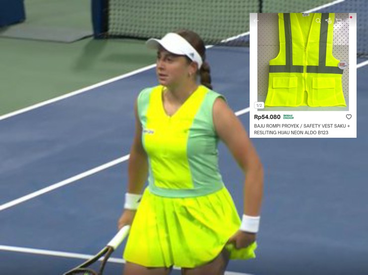 Trang phục gây xôn xao US Open 2023: Nữ tay vợt mặc đồ như &#34;bóng tennis&#34; - 1