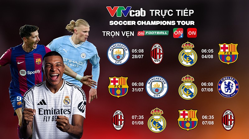 VTVcab trực tiếp Tour du đấu Siêu kinh điển của Real Madrid, Barca, Man City - 1