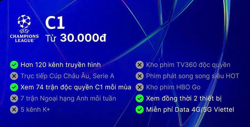 Đại tiệc Champion League trở lại trên TV360 cùng hệ gói cước mới siêu hấp dẫn - 2