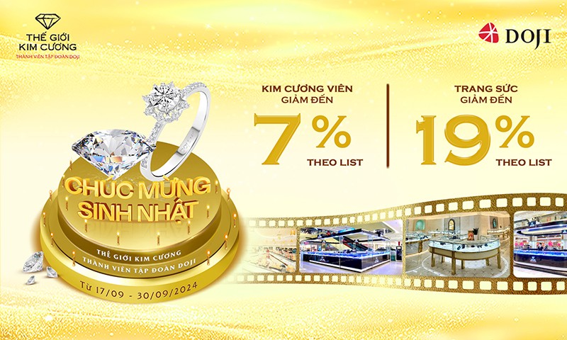 DOJI ưu đãi đến 19% trang sức mừng sinh nhật Thế Giới Kim Cương - 1