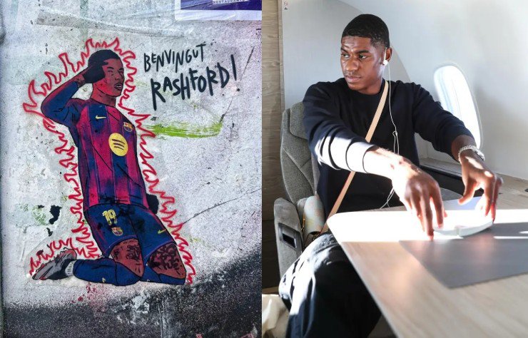 Rashford tập buổi đầu với Barcelona, được fan tặng quà đặc biệt - 1