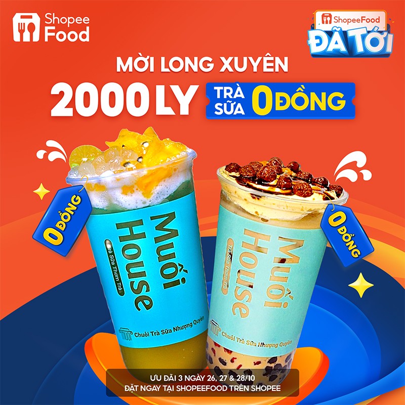Shopeefood đã tới, mời Long Xuyên 2.000 ly trà sữa 0đ - 1