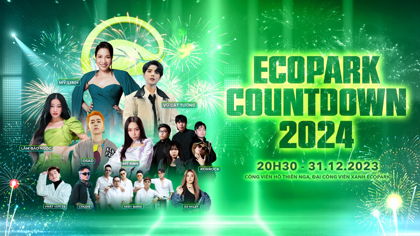 Mẹ con Diva Mỹ Linh, Vũ Cát Tường, Lâm Bảo Ngọc xuất hiện tại Ecopark Countdown 2024 - 1