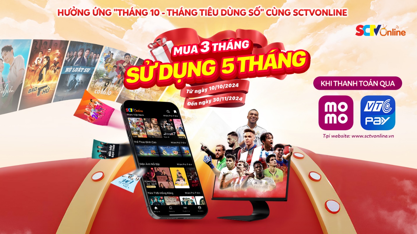 Mua 3 được 5 tại Sctvonline khi thanh toán qua Momo & VTCPay - 1