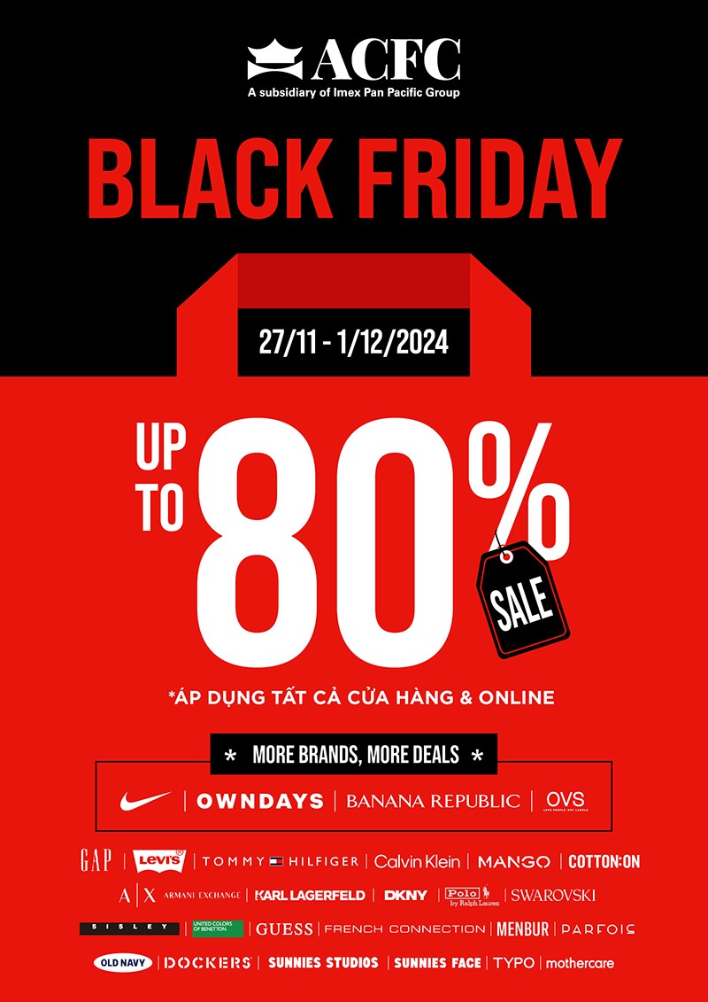 ACFC Black Friday 2024: Săn deal hot cùng Nike, Owndays, Banana Republic, OVS - 1