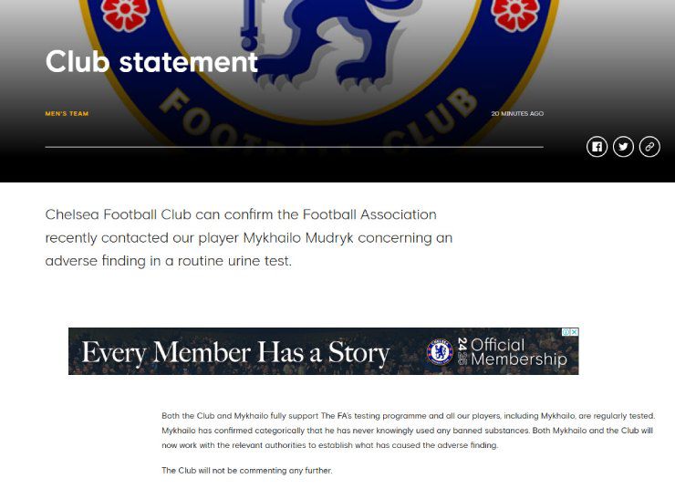 Mudryk dính doping bị treo giò, trang chủ Chelsea ra tuyên bố - 2