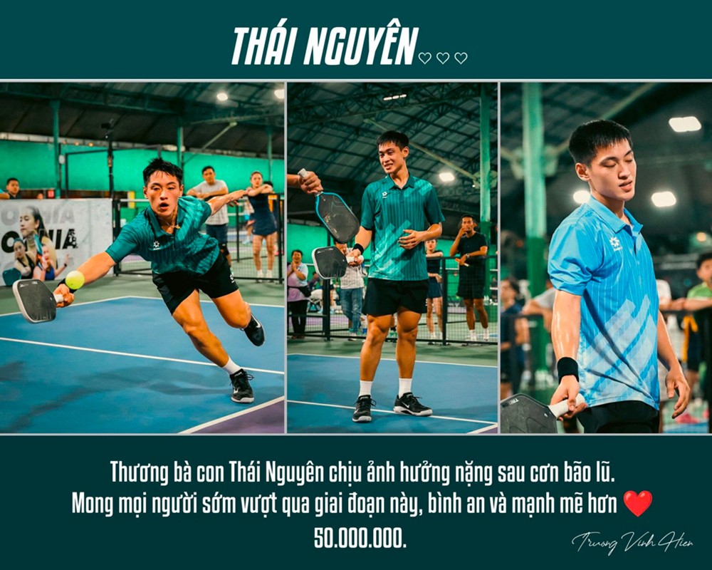 Quang Dương đấu giá vợt ủng hộ hơn 600 triệu đồng, Trương Vinh Hiển có nghĩa cử cao đẹp giúp bà con miền Bắc - 4