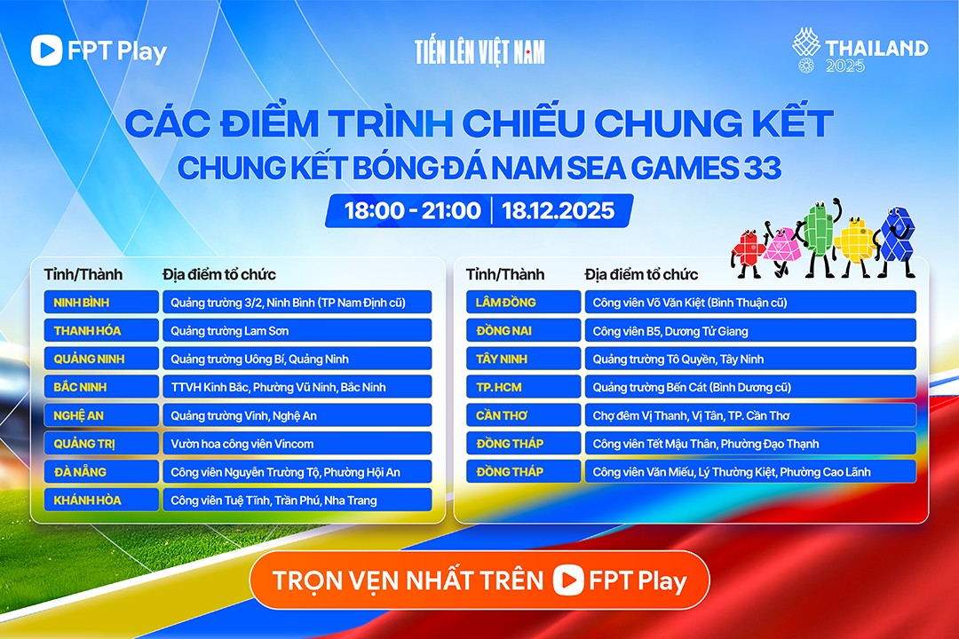 FPT Play tổ chức công chiếu chung kết bóng đá nam SEA Games 33 tại 14 tỉnh thành - 1