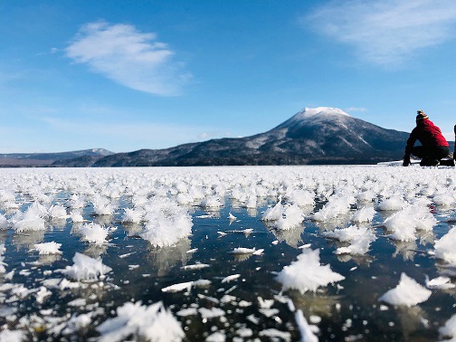 Hoa tinh thể tuyết cực đẹp nở đầy trên mặt hồ băng giá - 6