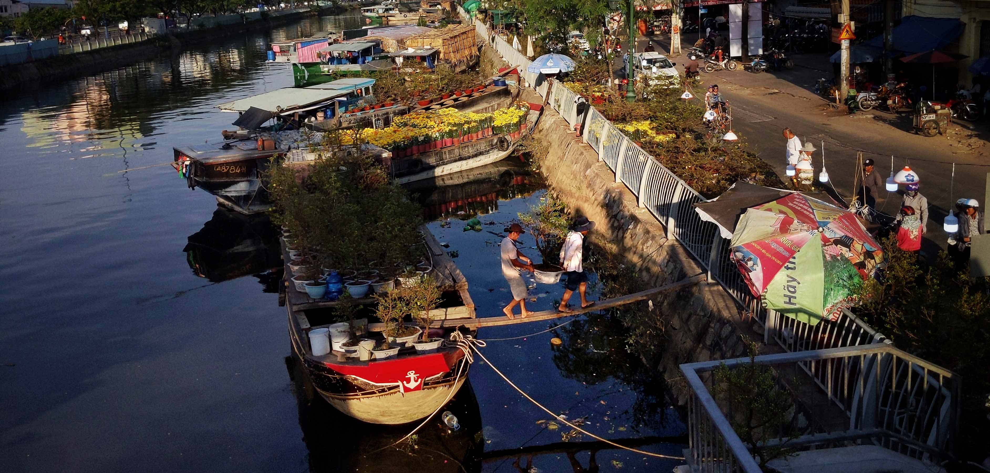 “Trên bến dưới thuyền” - chợ hoa xuân rực rỡ tại Bến Bình Đông - 1