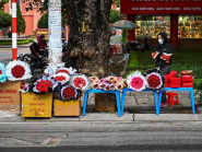 Hoa, quà tặng Valentine nằm dọc vỉa hè chờ khách