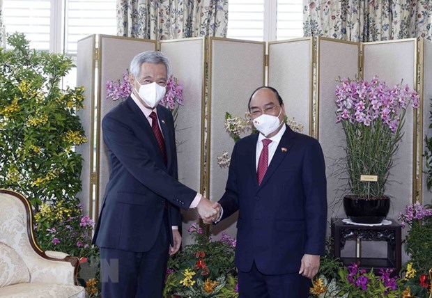 Chủ tịch nước Nguyễn Xuân Phúc hội đàm với Thủ tướng Singapore - 1