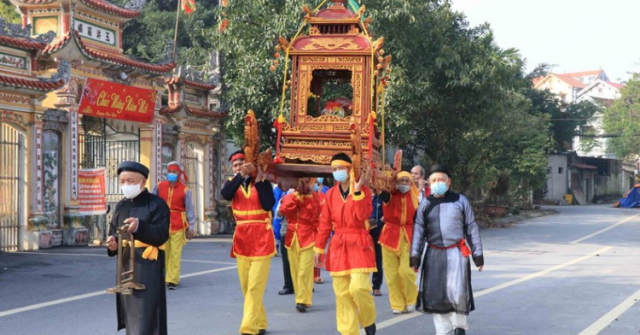 Hình ảnh lễ rước nước lễ hội Thủy tổ Quan họ tại Bắc Ninh