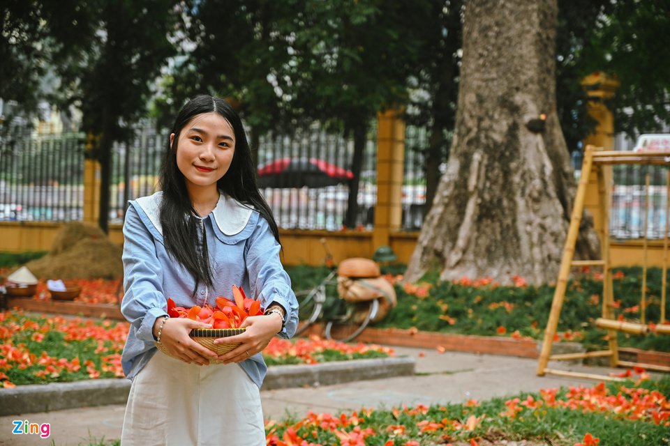 Cây hoa gạo lớn ở Hà Nội bung nở thu hút giới trẻ - 10