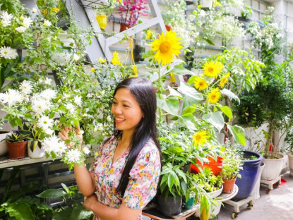 Chuyện hay - Vườn hoa trên sân thượng ngát hương đón Tết