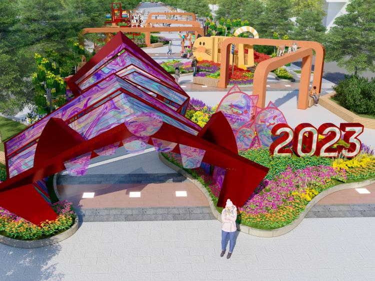 Đường hoa Nguyễn Huệ 2023 đã hoàn thành 80%