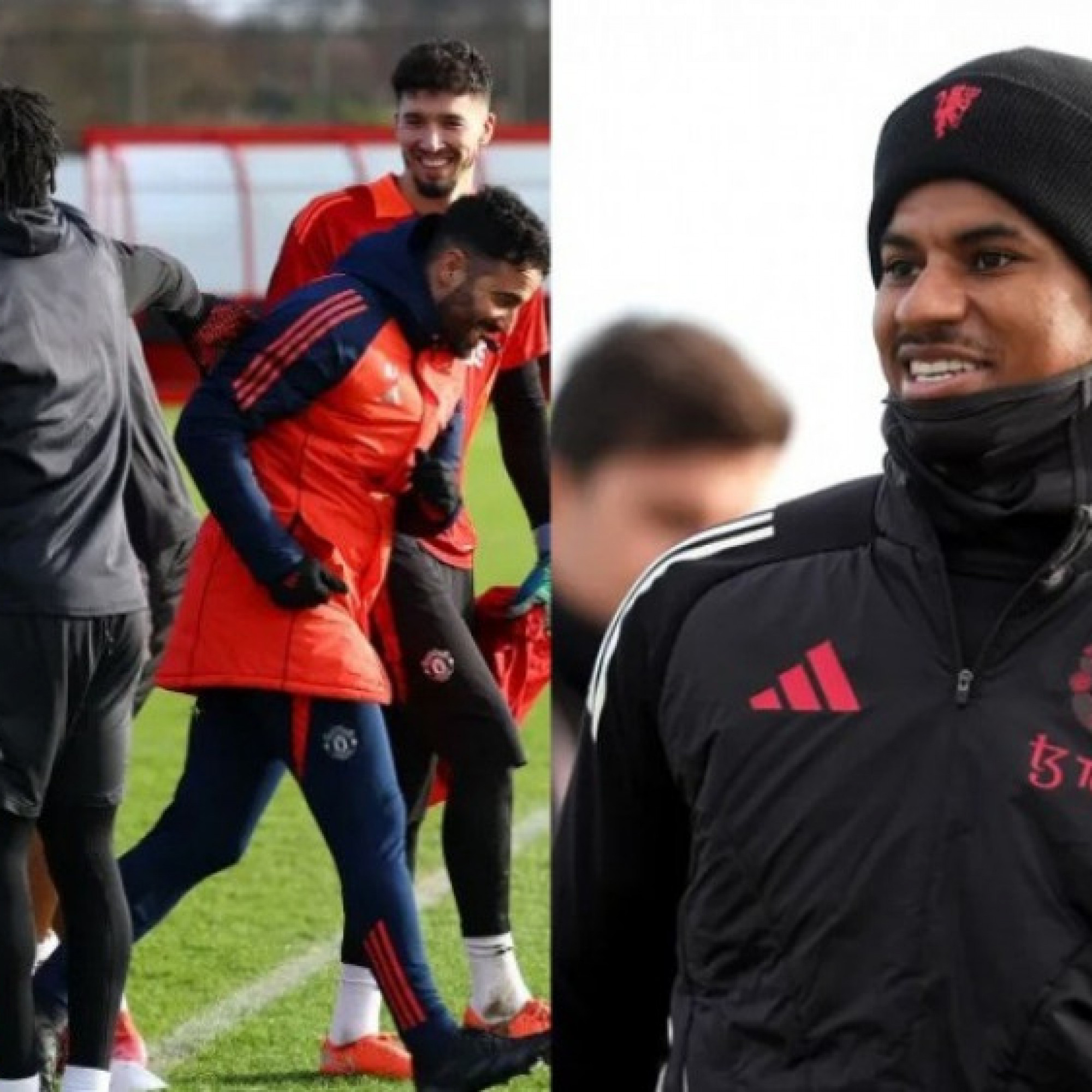  - Rashford cười tươi dù bị hắt hủi, dàn sao MU "đánh hội đồng" HLV Amorim