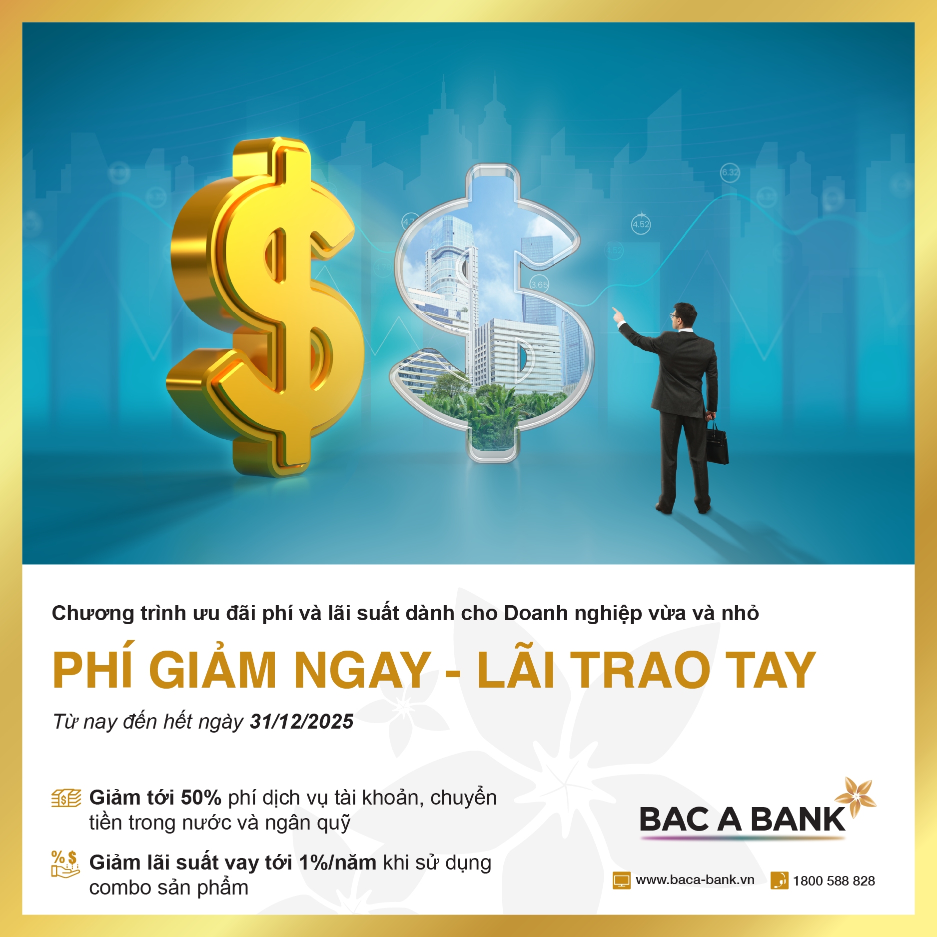 BAC A BANK ưu đãi giảm phí và lãi vay cho doanh nghiệp vừa và nhỏ - 1