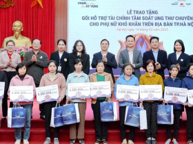  - Trao tặng suất hỗ trợ tài chính cho 200 phụ nữ có nguy cơ cao mắc bệnh ung thư