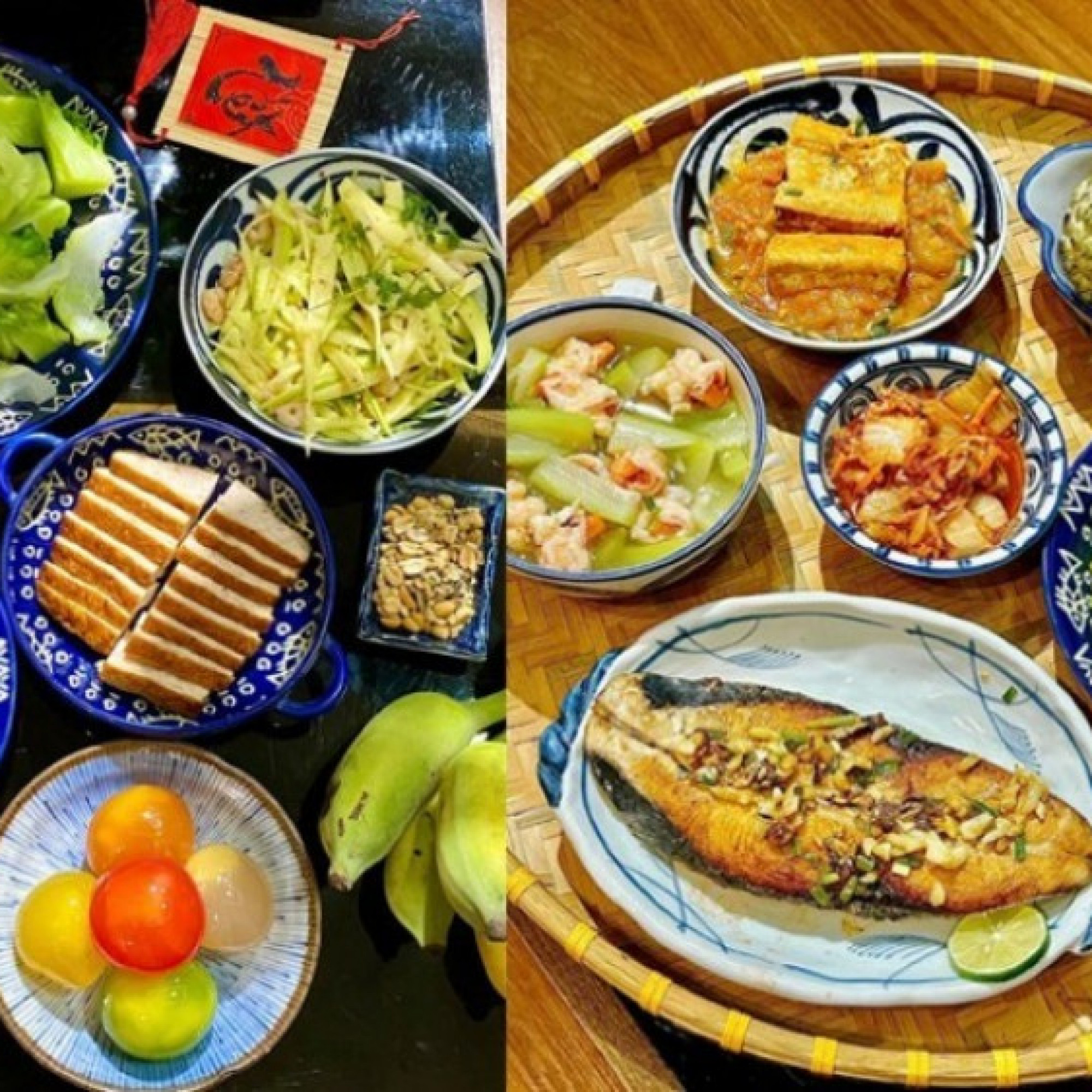  - Những mâm cơm hằng ngày cực khéo của bố và con trai vào bếp