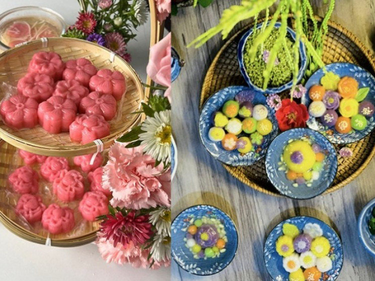 Không chỉ là bánh trôi trắng tròn, các chị đẹp làm mâm cúng Tết Hàn thực vô cùng đẹp mắt