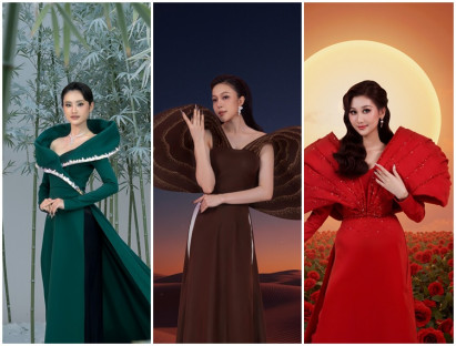 Loạt Hoa hậu đình đám “xông đất” bộ sưu tập đầu năm của NTK Duy Trần