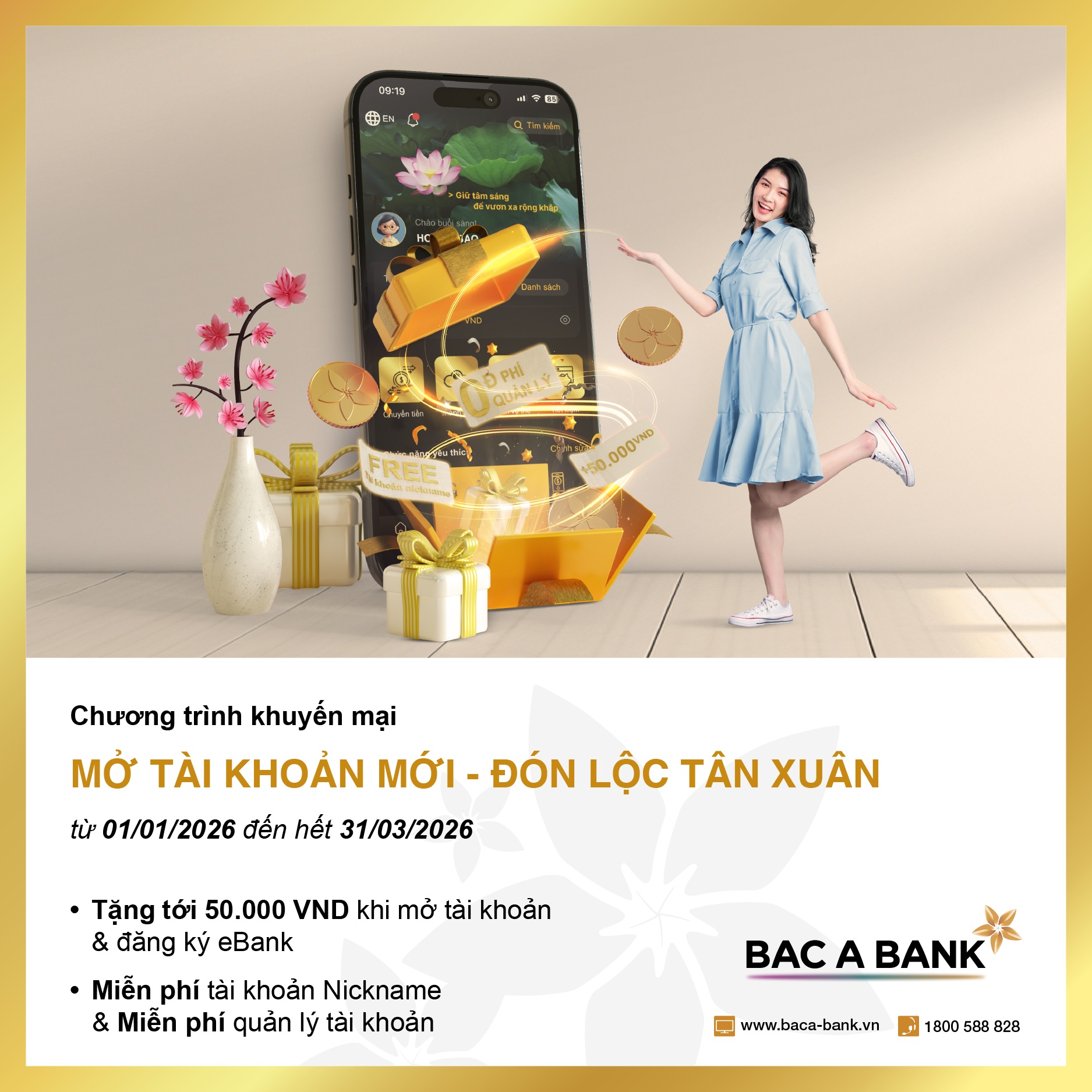 Chào năm 2026, cơ hội nhận lì xì mừng tài khoản mới từ BAC A BANK - 1