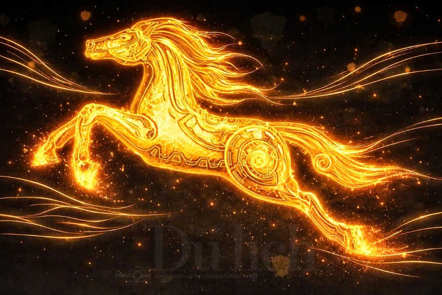 Ngựa 'chín hồng mao' xuất hiện ở Đường hoa Nguyễn Huệ Tết Bính Ngọ 2026 - 2