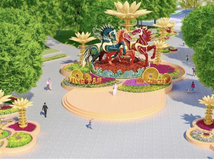 Du lịch biển - Đàn ngựa tung vó trên biển cả tại Hội hoa xuân Vũng Tàu