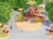 Đàn ngựa tung vó trên biển cả tại Hội hoa xuân Vũng Tàu