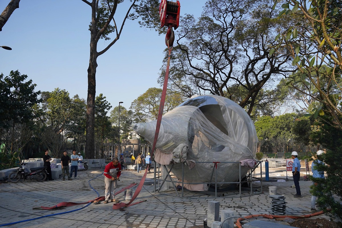 Biểu trưng hình giọt nước chính thức hiện diện tại công viên số 1 Lý Thái Tổ - 2