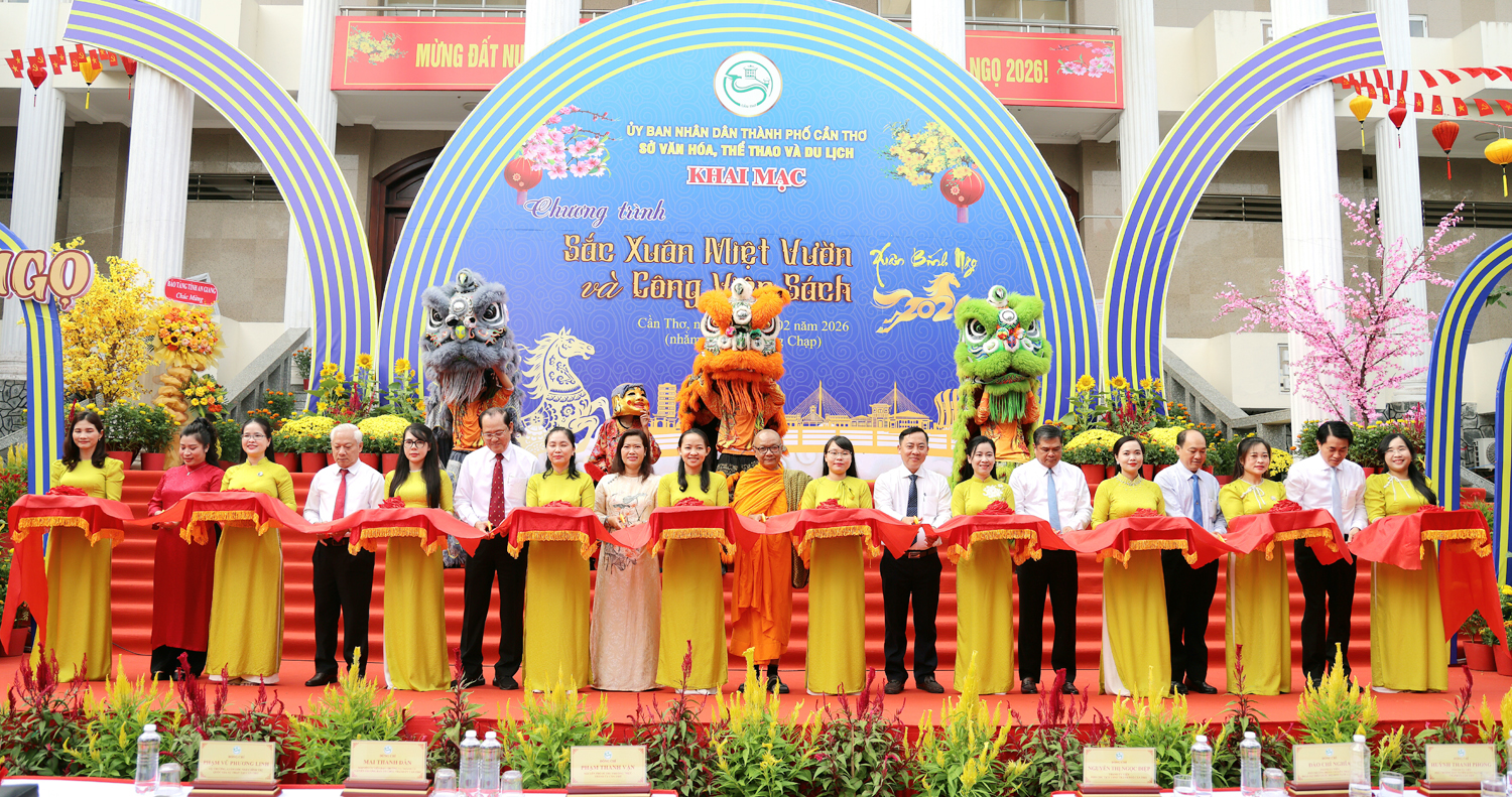 Cần Thơ khai mạc ‘Sắc Xuân miệt vườn’ và Công viên Sách Xuân - 1