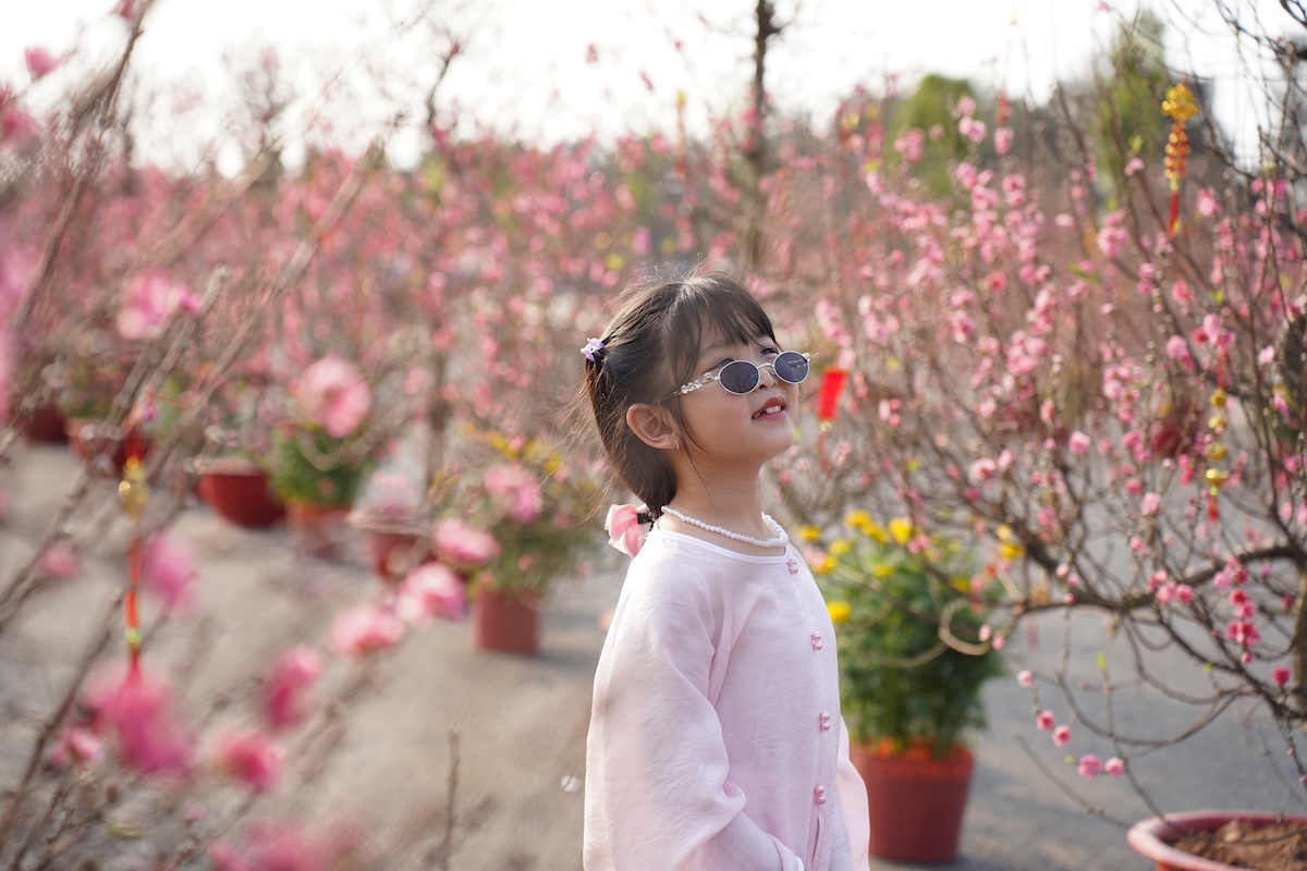 gioi tre do xo den can gio 'check - in' voi kinh khi cau, vuon hoa dao no hong ruc - 7