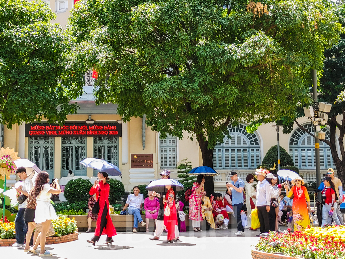Giữa trưa ‘đội nắng’ săn ảnh đẹp cùng linh vật Đường hoa Nguyễn Huệ xuân Bính Ngọ - 5