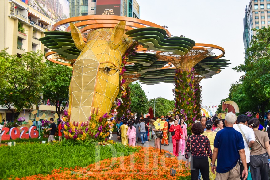 Đường hoa Nguyễn Huệ lập kỷ lục, du khách quốc tế ngỡ ngàng trước vẻ đẹp Tết Việt - 3