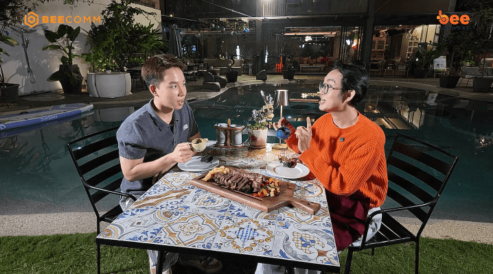 Kan Hy và Năm Chà thích thú check-in không gian sang trọng, hào hứng khám phá ẩm thực Ý - 2