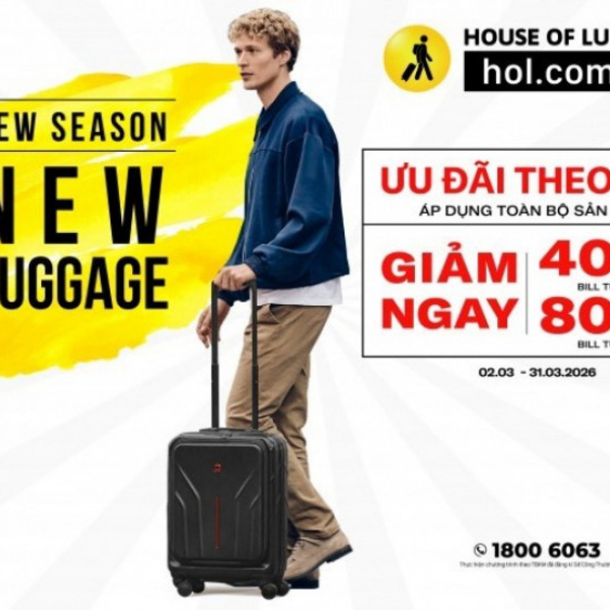  - Bắt kịp nhịp sống sau Tết với nhiều ưu đãi vali, balo, túi xách tại House Of Luggage