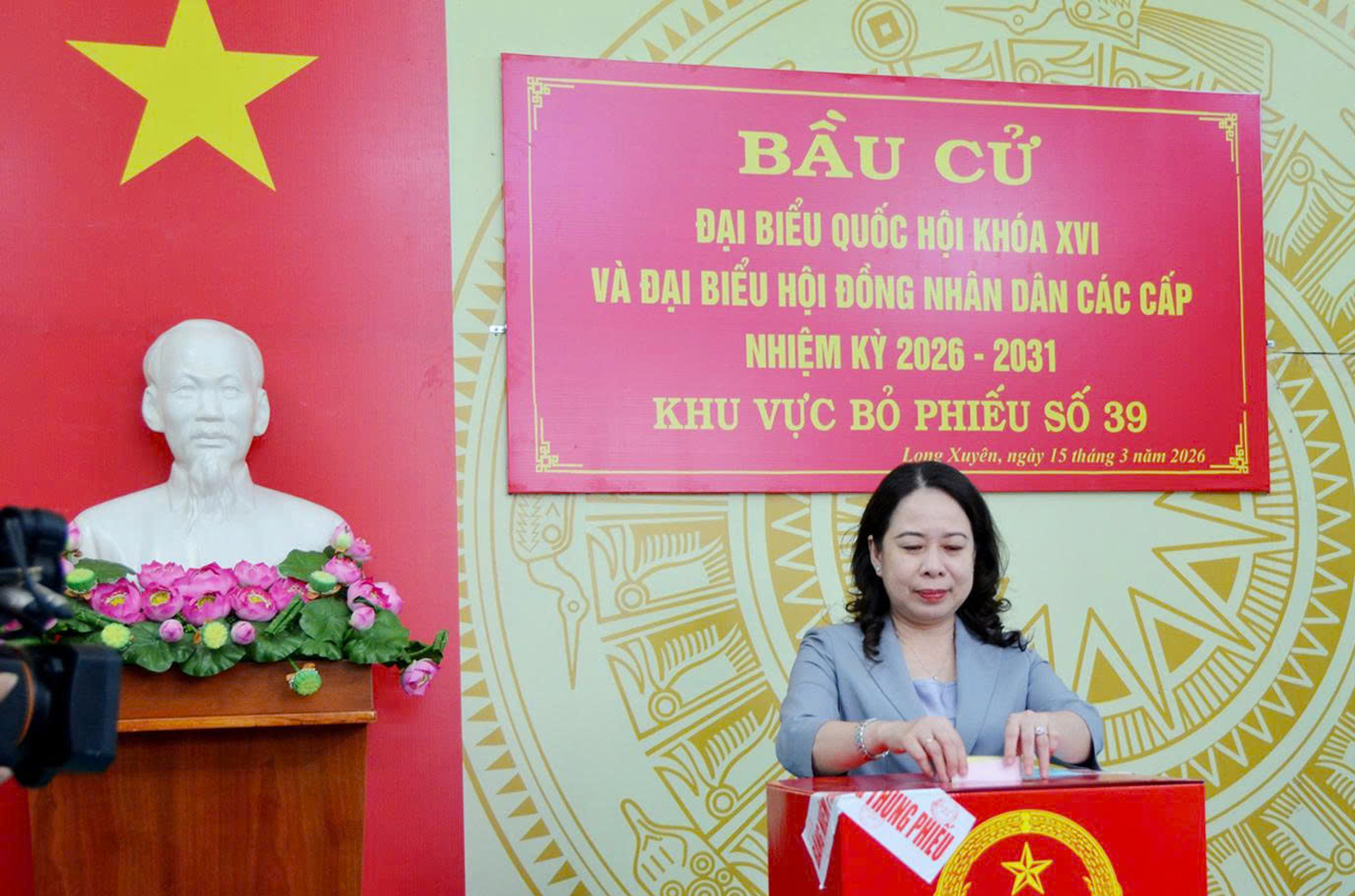 Lãnh đạo Trung ương và các tỉnh, thành bỏ phiếu cùng người dân miền Tây - 1