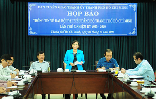 Họp báo công tác chuẩn bị Đại hội Đảng bộ TPHCM  lần thứ X, nhiệm kỳ 2015-2020 - 1