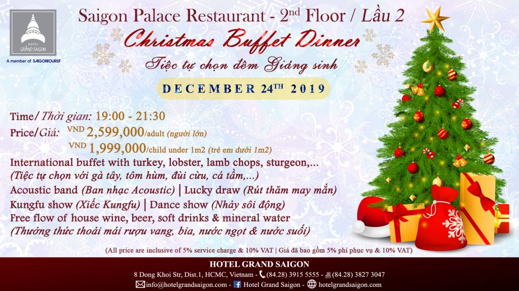 Grand Saigon: Tiệc tự chọn mừng Giáng sinh 2020.